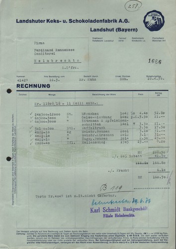 Landshut rechnung 1936 - landshut,,