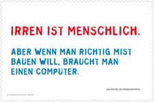 Witziges Rannenberg & Friends Microfasertuch / Laptoptuch "Irren ist menschlich"