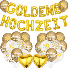 Goldene Hochzeitsballons 40 Stück 50. Jubiläum Deko Party Set