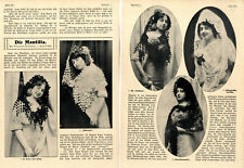 Die Mantilla Der typisch spanische Frauen-Schleier Spezial-Report von 1913