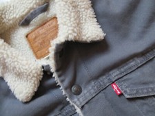 Levi's Sherpa Jacke Jeansjacke Gr. M Grau ! Warm gefüttert mit Teddy Fell KULT !