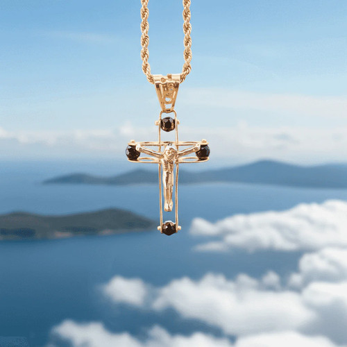 Cord necklace with - necklace, cross