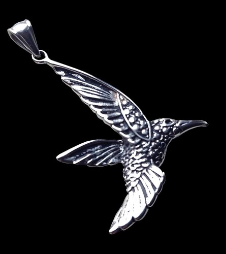 Edelstahl anhänger kolibri - edelstahl,