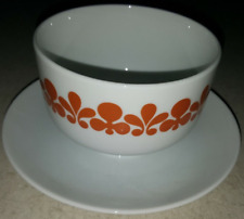 HUTSCHENREUTHER ♥ Dekor orange ♥ Sauciere Soßenschale mit festen Teller H7 Ø10,5