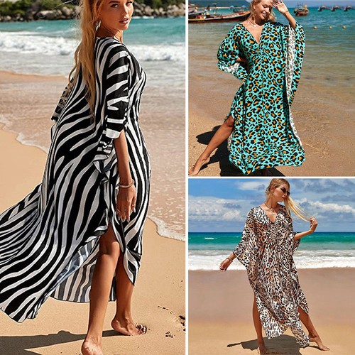 Frauen neck boho maxikleid - v-neck,
