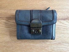 Fossil Echtleder-Portemonnaie Dunkelblau Vintage-Optik