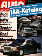 Zeitschrift Auto Zeitung #19 von 1989 1.9.89 IAA Katalog Audi BMW Zender Opel