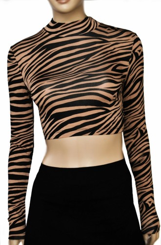 Damen sexy langarmshirt crop - damen,