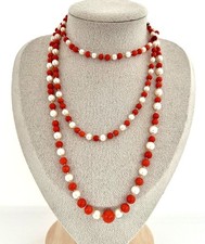 Lange Korallen-Perlen-Kette