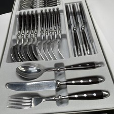 24-tlg BESTECK LANDHAUS Rostfrei mit 3 NIETEN GRIFF-Braun 6 Pers.ovp Reg9/a
