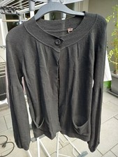 Meivin Strickjacke Bolero Wolljacke  mit Taschen Damen 38 schwarz 