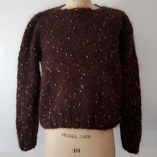 Pullover · Langhaarmohair · handgestrickt · superflauschig · schokobraun