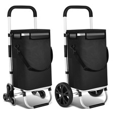 Einkaufstrolley Alu-Rahmen Einkaufswagen Leicht Klappbar Treppensteiger 40L