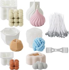 6STK 3D Kerzengießform Silikon Kerzenform Gießformen Verschiedene Formen DIY