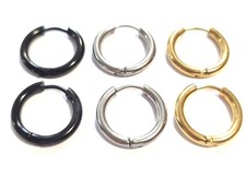 Creolen Edelstahl Klappcreolen Damen Herren unisex rund Ohrringe Huggie Hoops