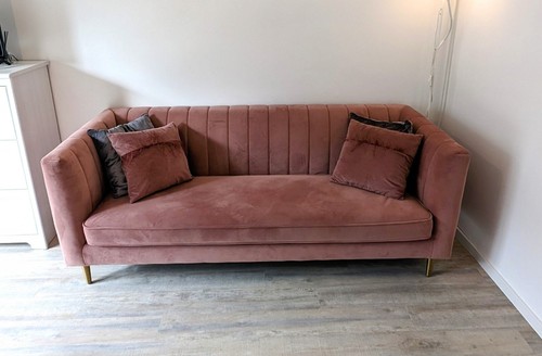 Sofa samt 240cm rosa - samt,, 240cm,