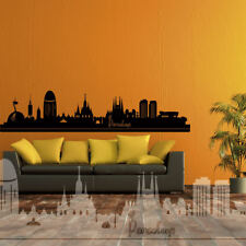 Wandtattoo Wandaufkleber Skyline Stadt Barcelona Spanien town spain +344+