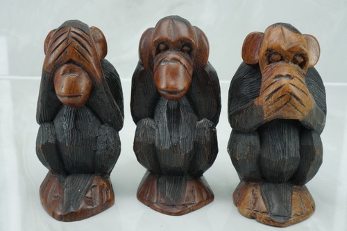 Vintage holz geschnitzt drei - geschnitzt,