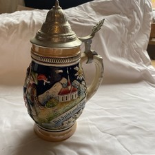 Bierseidel mit Zinndeckel, Sammlerstück 0,5 Liter Handgefertigt