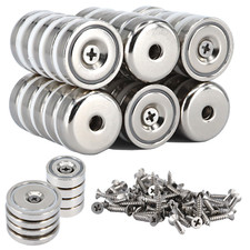 Neodym Magnet mit Bohrung Senkung und Senk Schrauben Topfmagnet zum Anschrauben