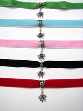 Oktoberfest Kropfband Choker Edelweiß Samtband Wasen Trachtenband viele Farben