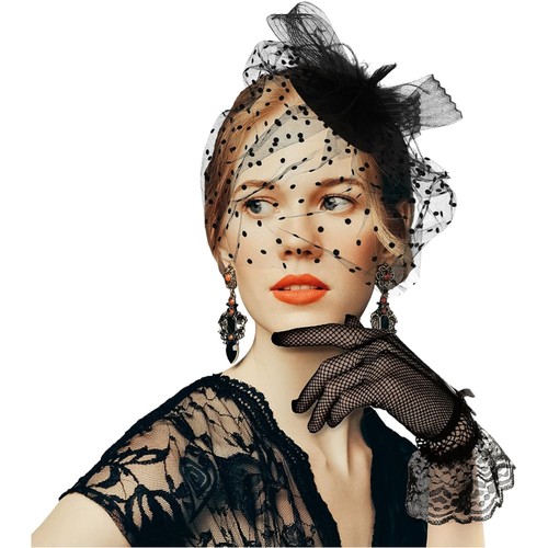 Fascinator hut kunstfeder netz - fascinator,