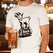 Bock auf Bier Cartoon Wortspiel Malle Party Comedy Spaß Spruch Lustig T-Shirt