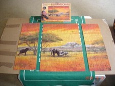 3in1 Triptychon Puzzle 750 + 2x 390 T. Kilimandscharo Landschaft mit Elefanten