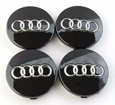 4x 60mm Schwarz für Alufelgen Nabendeckel Au&di Felgendeckel Emblem 4B0601170 DE