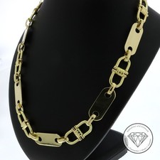 Wert 11.840,- Steigbügel Plättchen Kette 585 Gold 14 Kt  68 cm XXYY