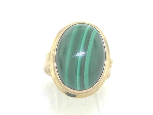 Malachit ring 333 gelbgold 8kt - ring,