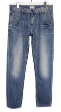 Kuyichi Collin Last Name Herrenjeans W33/L34 Blau Fade Effekt Whiskers Zip Fly