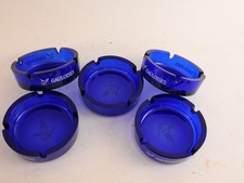 5 Gauloises   Aschenbecher Glas Rund Blau  11 cm neu  unbenutzt