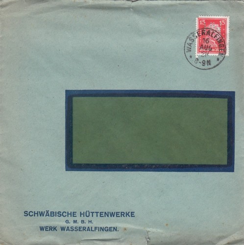 Wasseralfingen briefumschlag - wasseralfingen,,