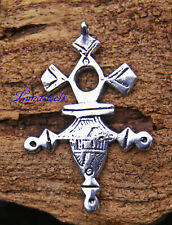 Tribal Kettenanhänger, Tuareg Kreuz aus Messing - versilbert - Tuaregschmuck