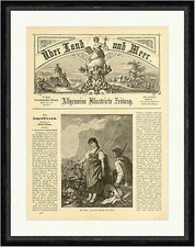 Das Bußln. Holzstich Otto Berge Blumen Flechtzopf Wassertrog  Faksimile_E 1615