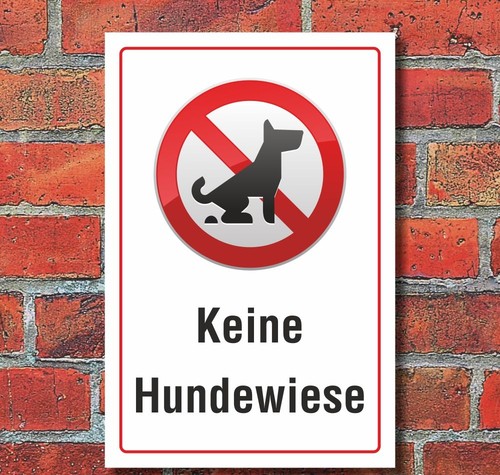 Schild keine hundewiese - schild,