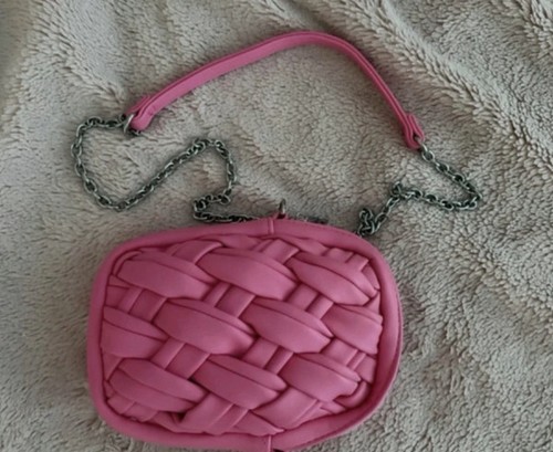Pink geflochtene mini bag - pink,