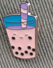 Bubble Tea Smiley Happy Face Pin Emaille Abzeichen süß Kawaii Geschenk kostenloser Versand UK