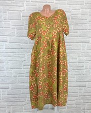 Damen Leinen Maxi Kleid