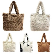 XXL Teddyfell Shopper  Schultertasche Unisex Winter Umhängetasche Tote Bag