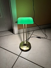 W.K.WU Grüne Bankerlampe Vintage Glasschirm Tischlampe Klavierlampe Notarleuchte