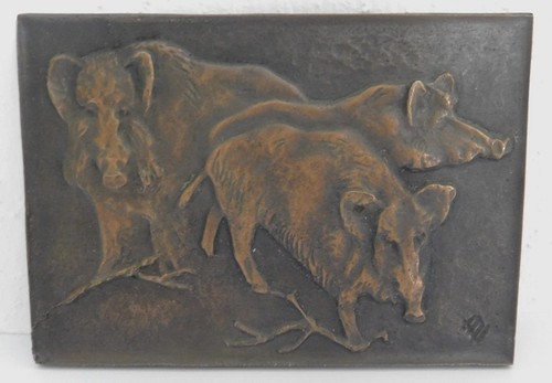 Bronze relief plakette - bronze,