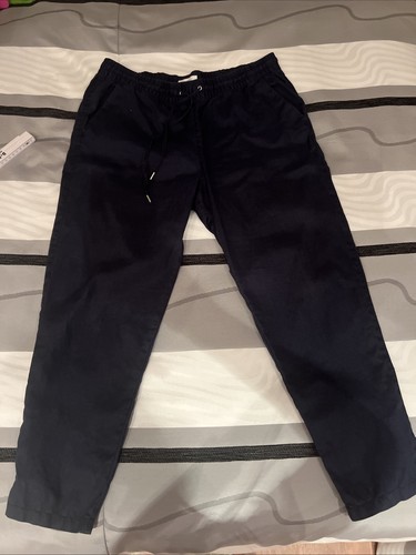 Damen leinen hose blau gr - leinen,