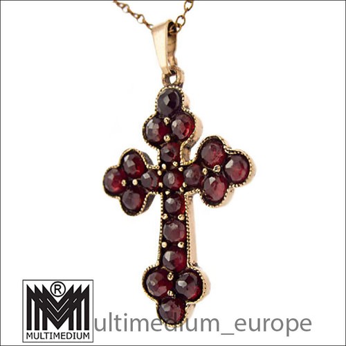 Altes granat kreuz - granat, anhänger