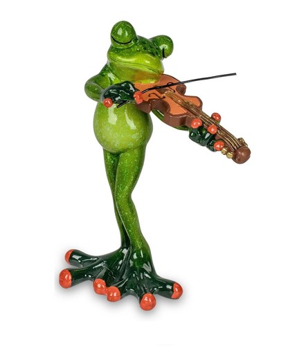 Dekofiguren frosch als geigen - frosch,