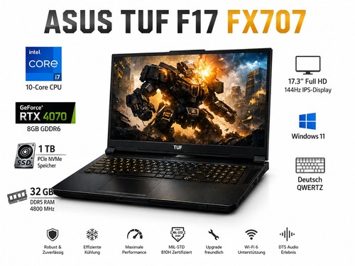 Asus tuf gaming f17 - gaming, i7