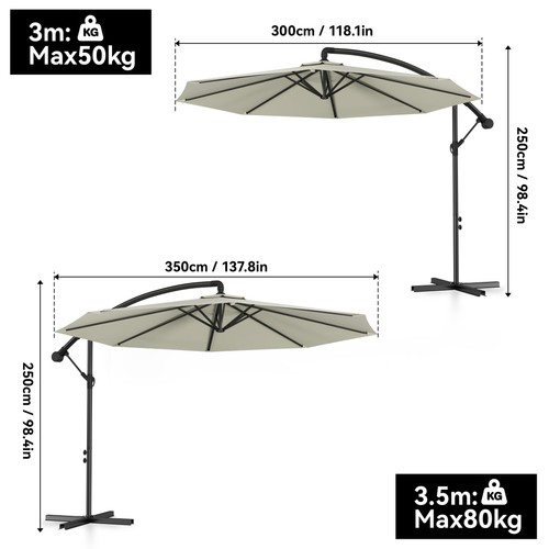 5m sonnenschirm - 3/3,5m,