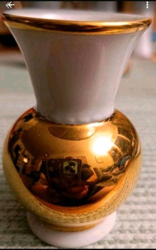 Vase weiß gold - weiß/gold, plankenhammer