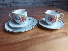 Schirnding Bavaria Germany Porzellan mit Goldrand Kaffeservice Blumen